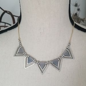 PacSun Triangle Modern Necklace Lavendar & Silver